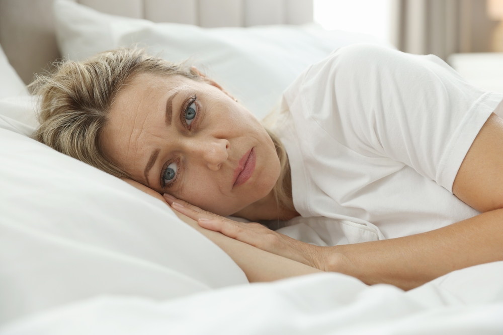 Menopause,,sleep,problems.,woman,suffering,from,insomnia,in,bed,indoors