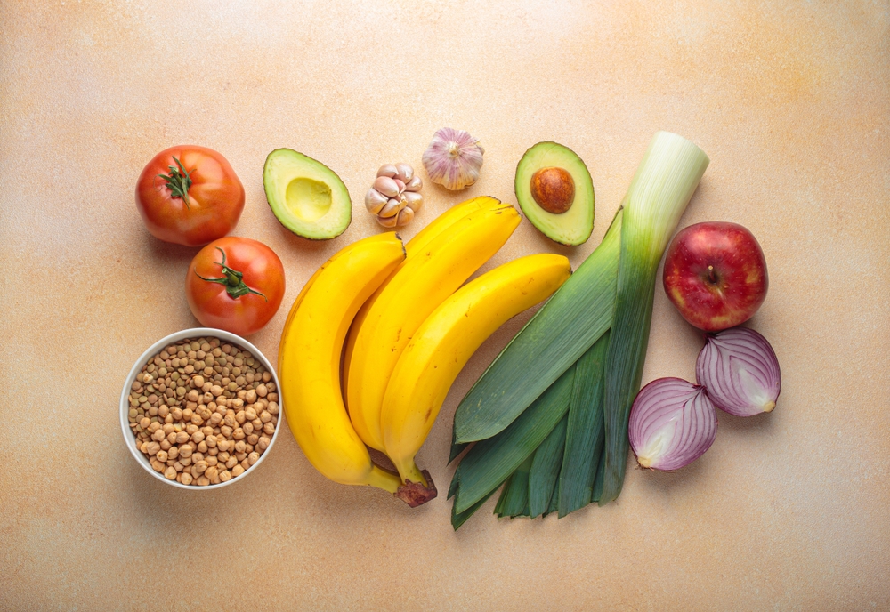 Prebiotic,foods,promoting,gut,health,and,wellness,top,view