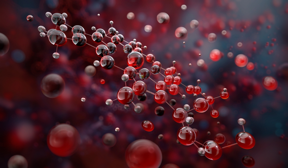 A,3d,Scientific,Model,Of,A,Hemoglobin,Molecule,,A,Complex