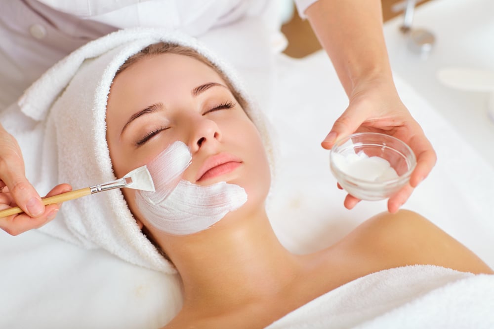 Woman,In,Mask,On,Face,In,Spa,Beauty,Salon Facials & Dermaplaning in Sandy, UT