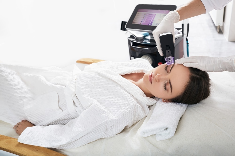 Pretty,Woman,Enjoying,Radiofrequency,Lifting,Procedure,For,Her,Face,Skin Morpheus8 & Microneedling in Sandy, UT