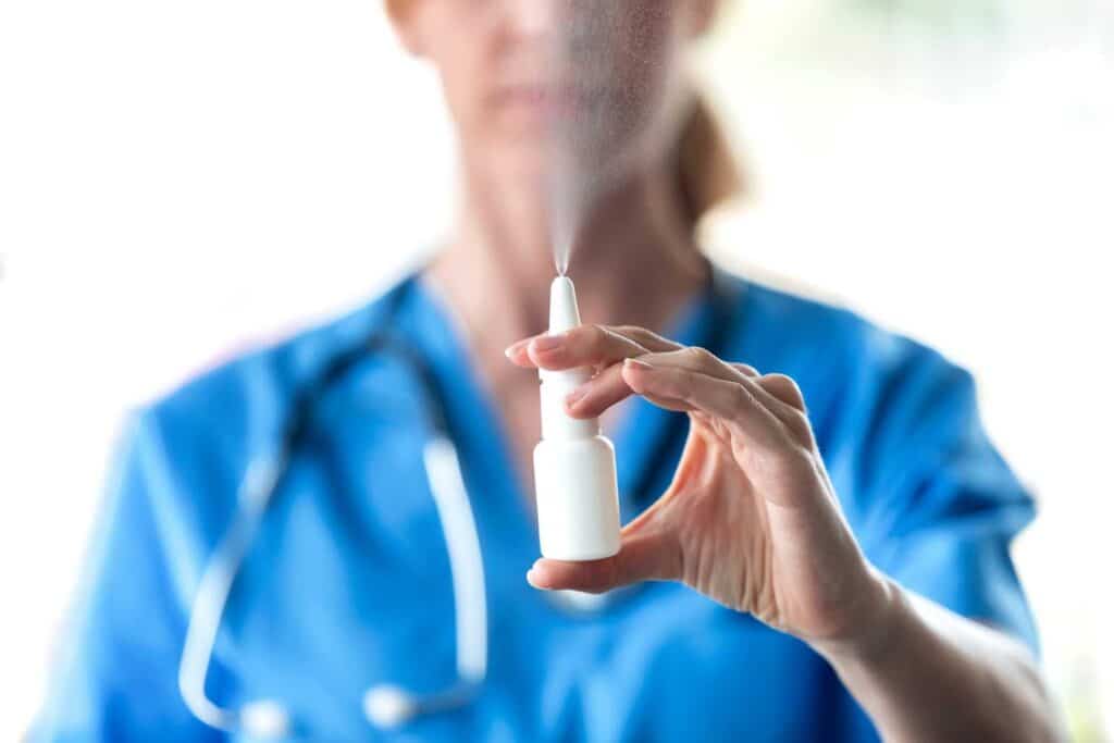Close-up,Of,Female,Doctor,With,A,Spray,Or,Nasal,Drops SPRAVATO® in Sandy, UT