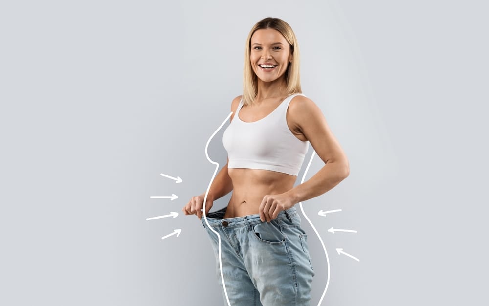 Cheery,Attractive,Slender,Middle,Aged,Blonde,Woman,Wearing,Huge,Jeans, Weight Loss Consultation in Sandy, UT
