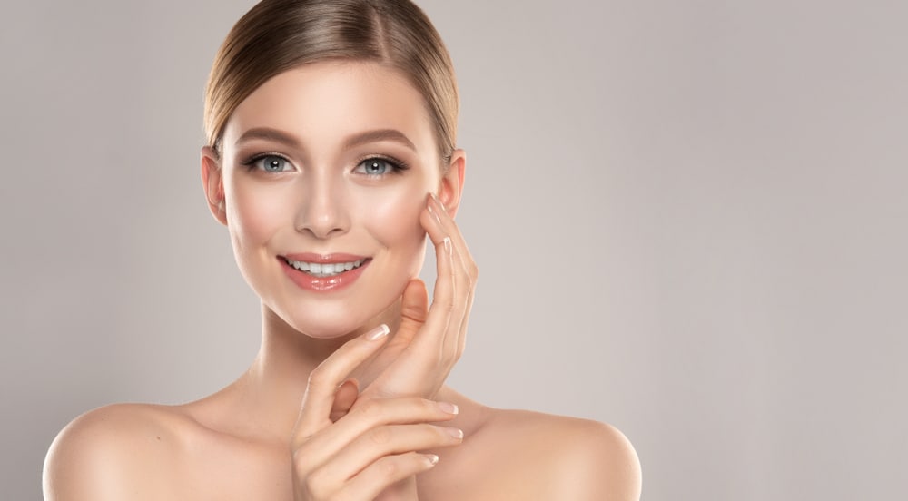 Woman with smooth skin after Botox. Woman with smooth skin after Botox.